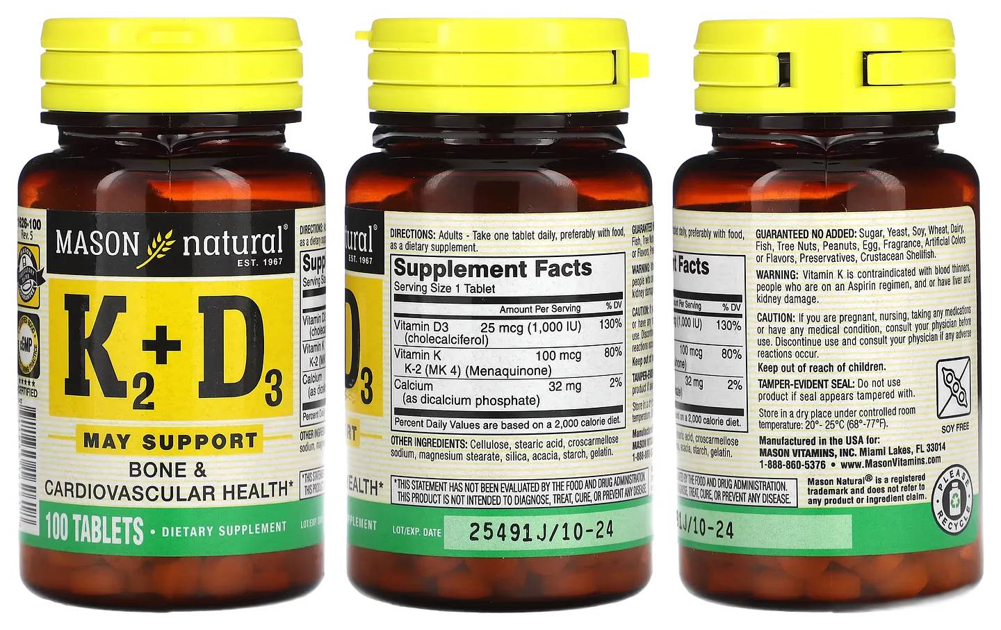 Mason Natural, Vitamin K2 Plus Vitamin D3 packaging