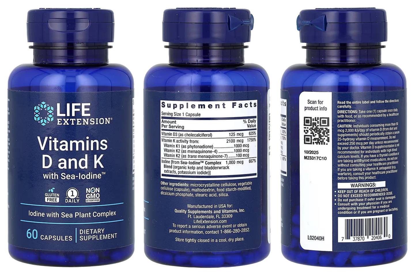 Life Extension, Vitamins D packaging