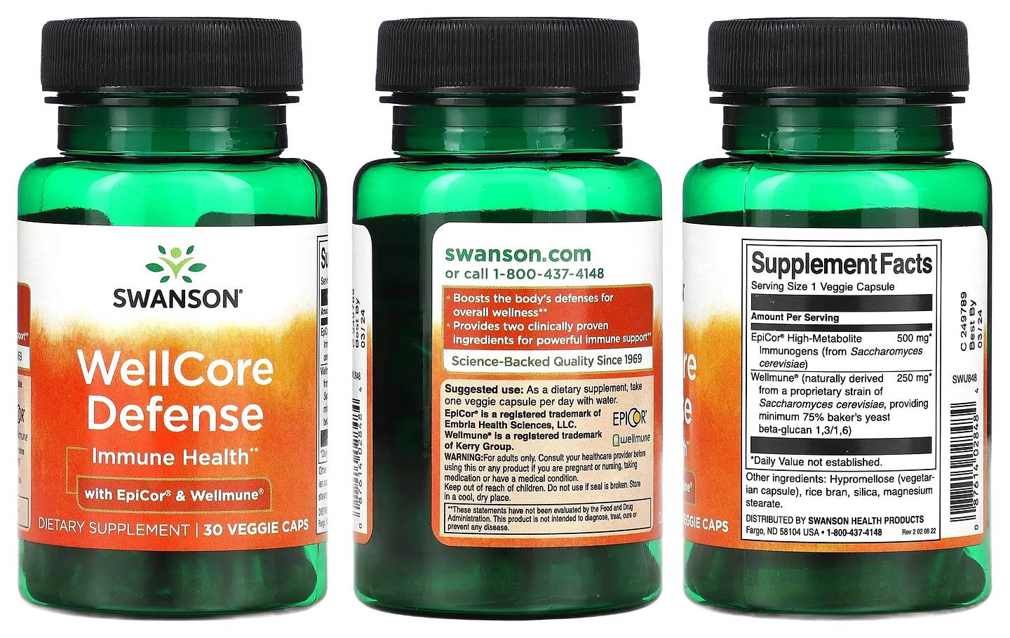 Swanson, WellCore Defense with Epicor & Wellmune packaging