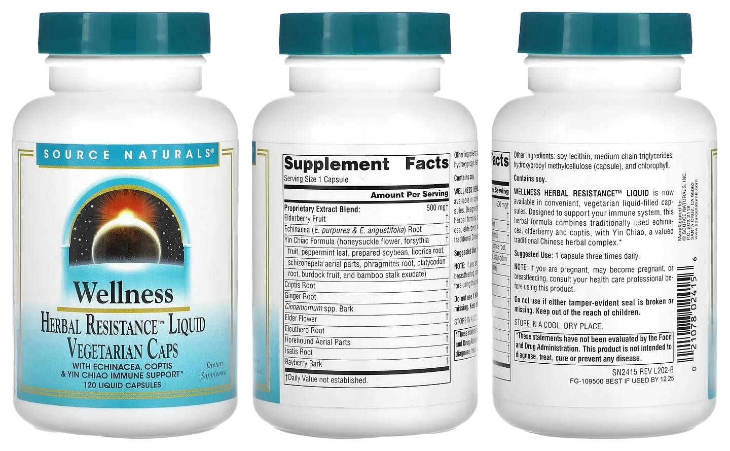 Source Naturals, Wellness Herbal Resistance Liquid packaging