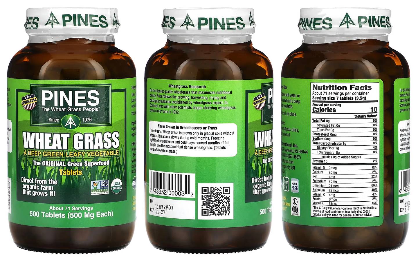 Pines International, Wheat Grass packaging