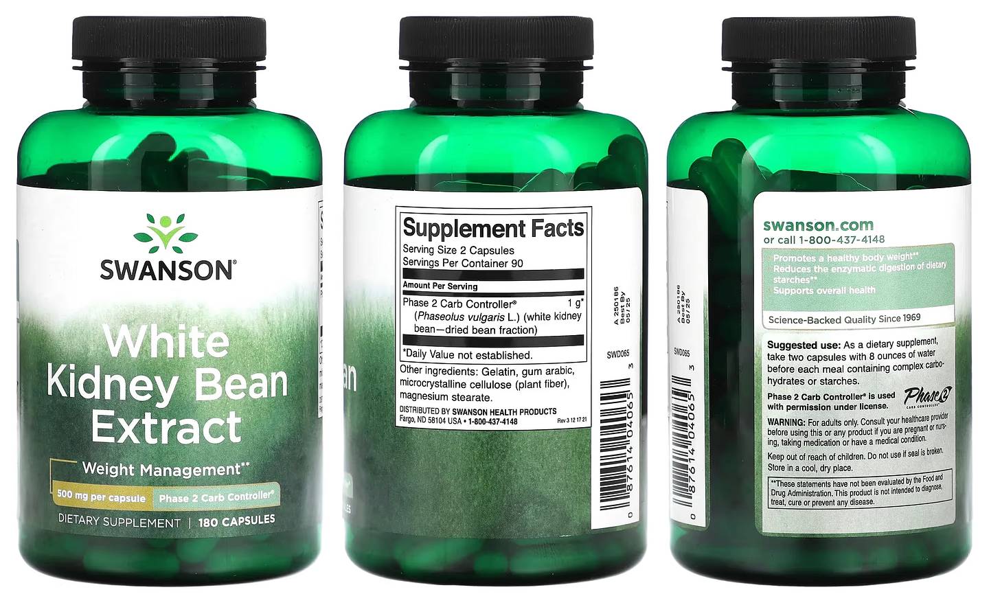 Swanson, White Kidney Bean Extract packaging