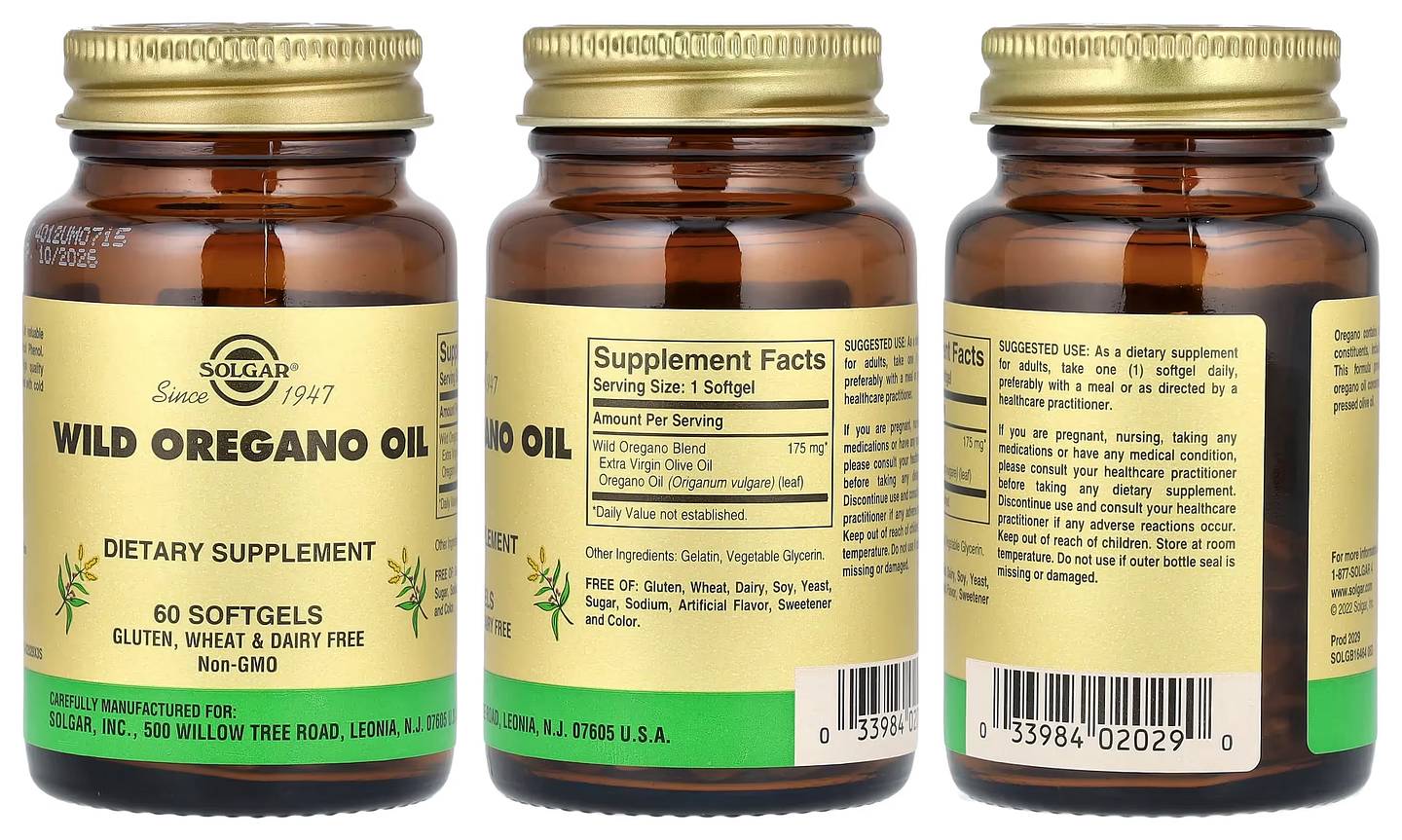 Solgar, Wild Oregano Oil packaging