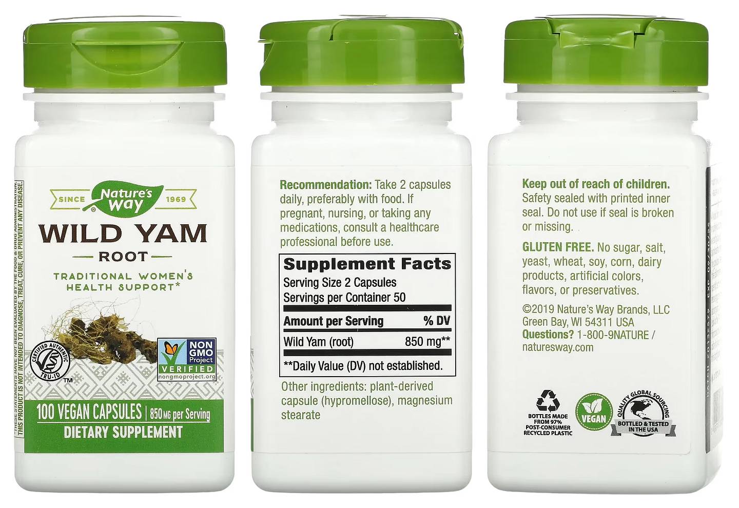 Nature's Way, Wild Yam Root packaging