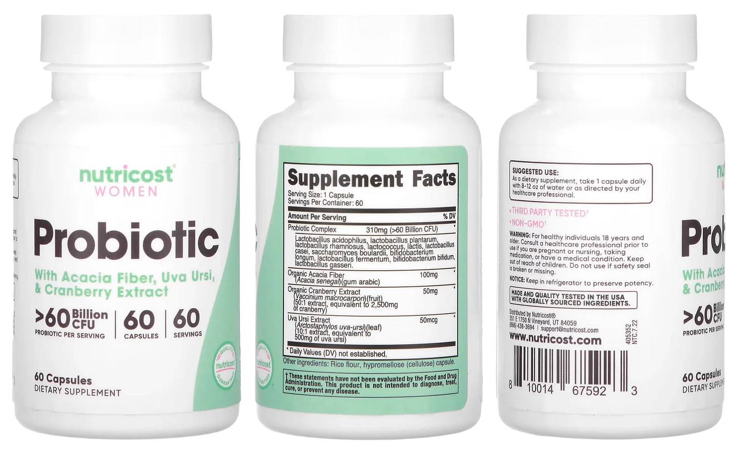 Nutricost, Women Probiotic >60 Billion CFU packaging