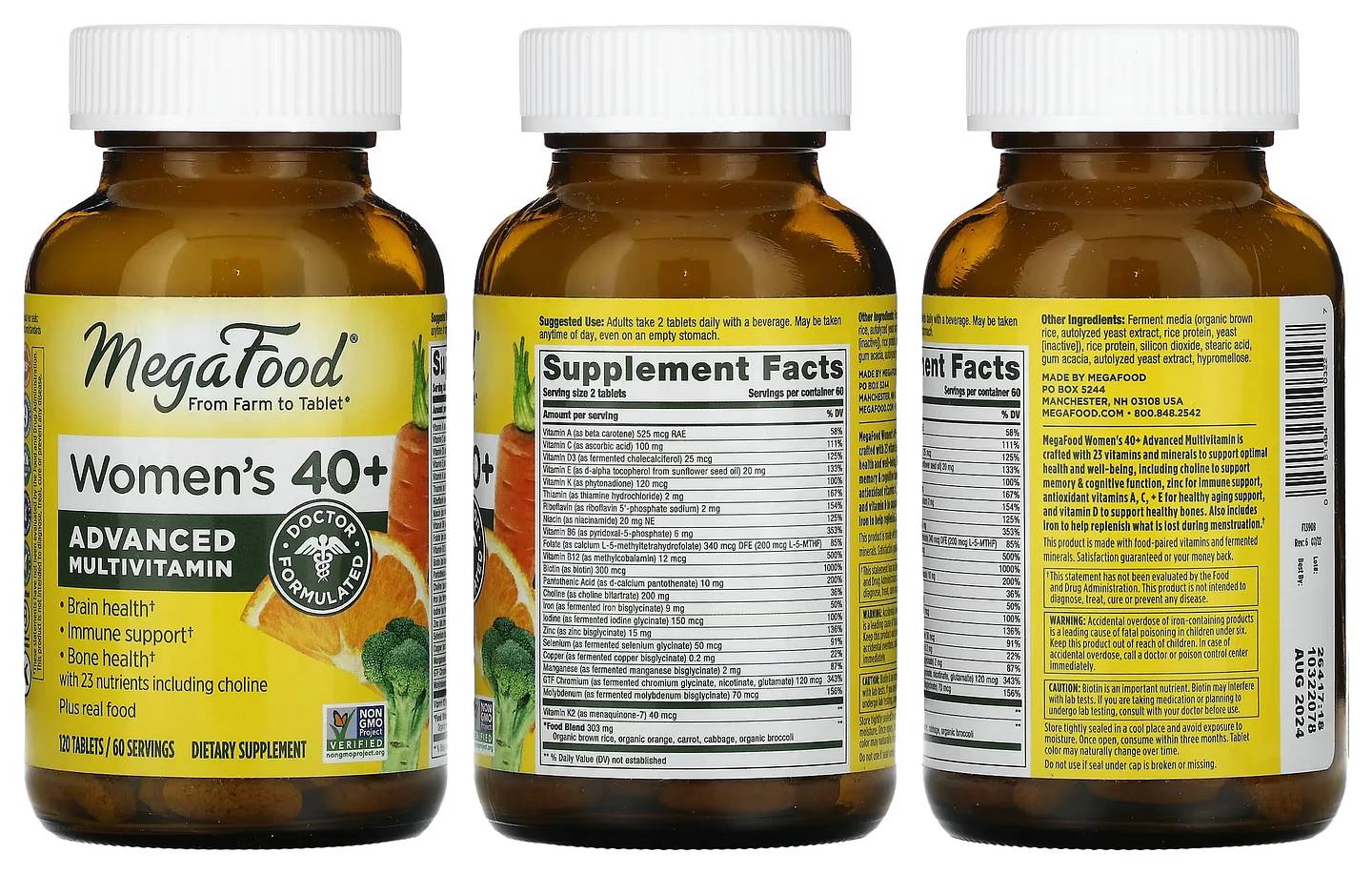 MegaFood, Women's 40+ Advanced Multivitamin packaging