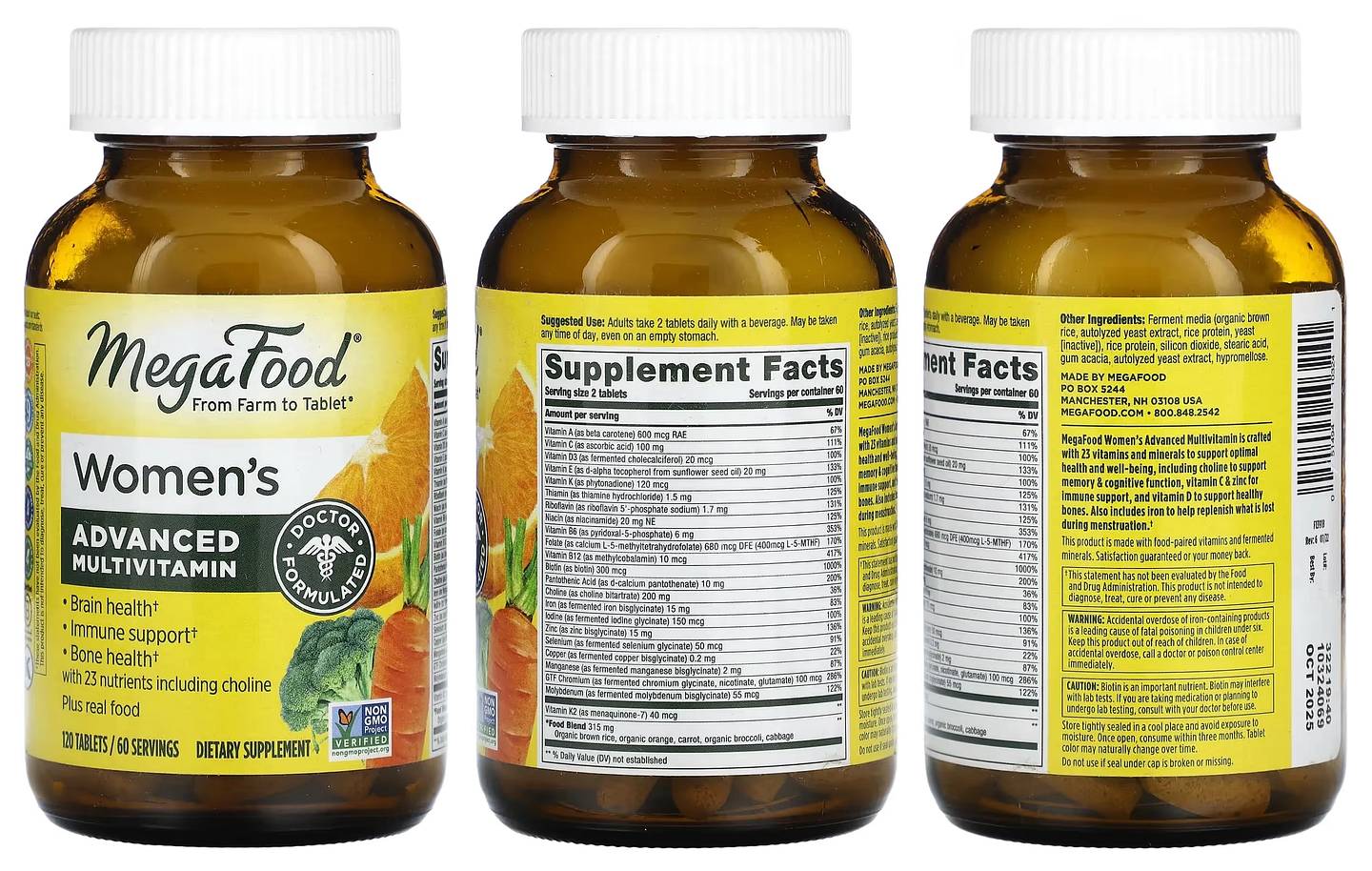 MegaFood, Women's Advanced Multivitamin packaging