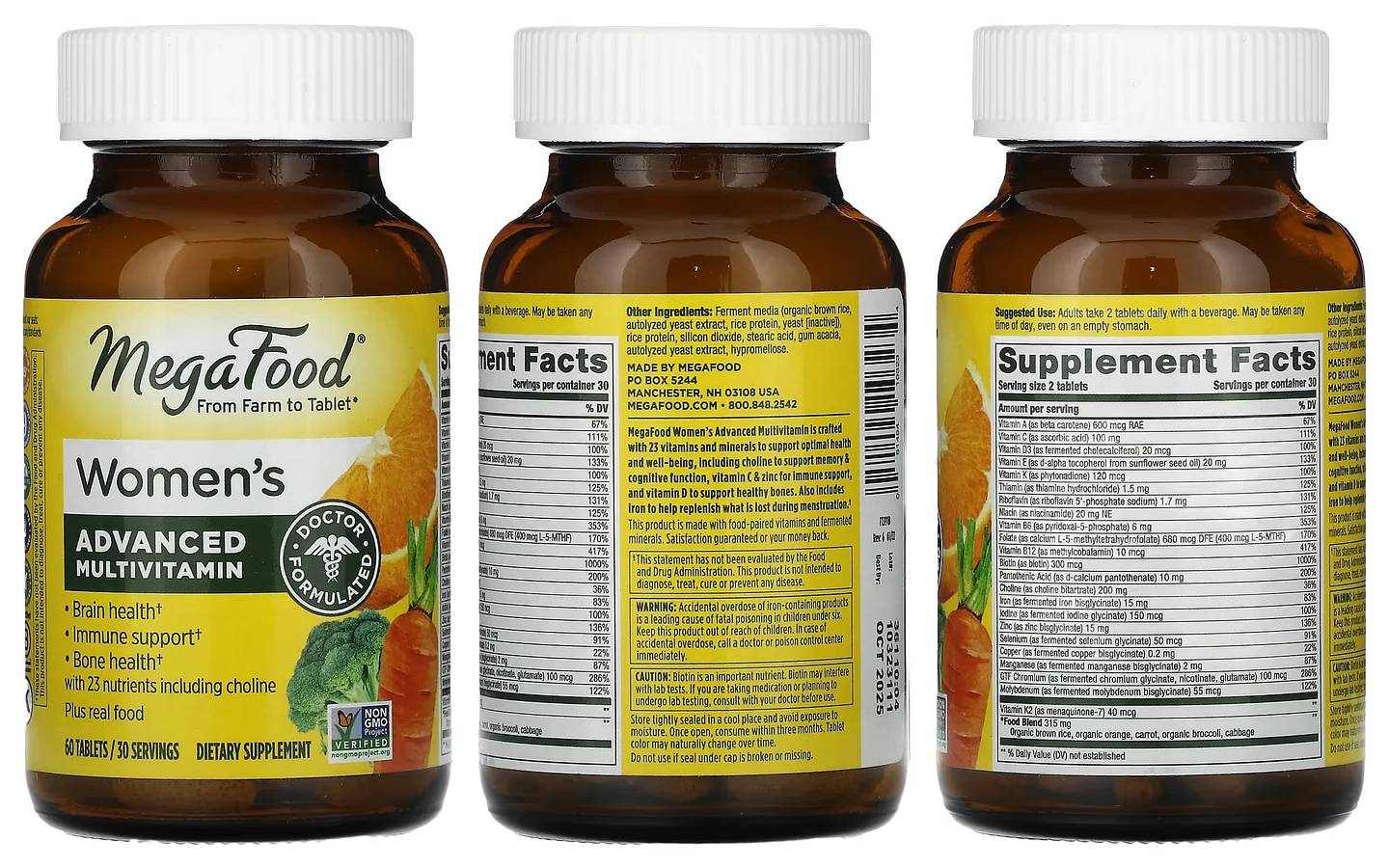 MegaFood, Women's Advanced Multivitamin packaging