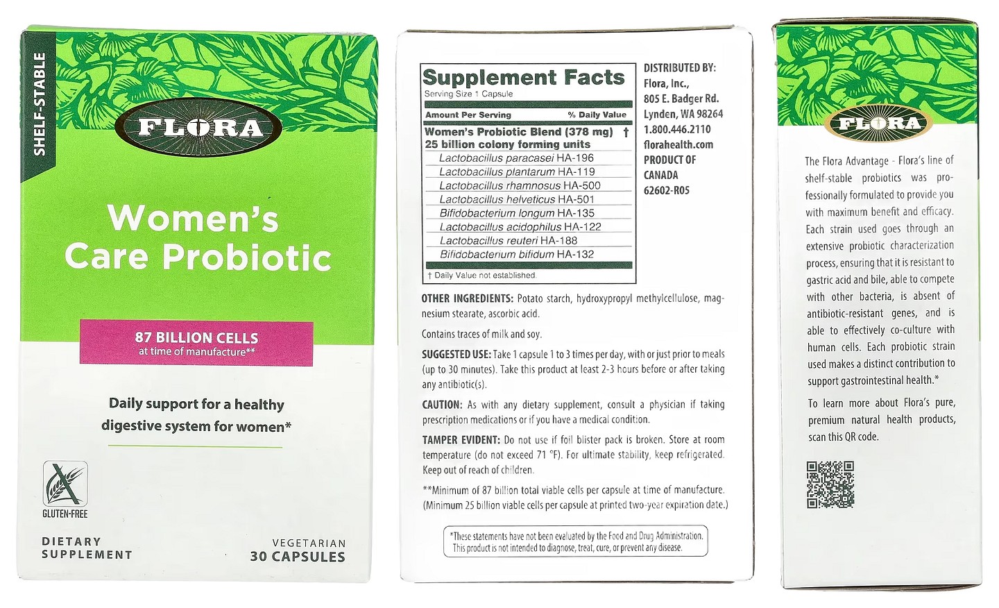 Flora, Women's Care Probiotic packaging