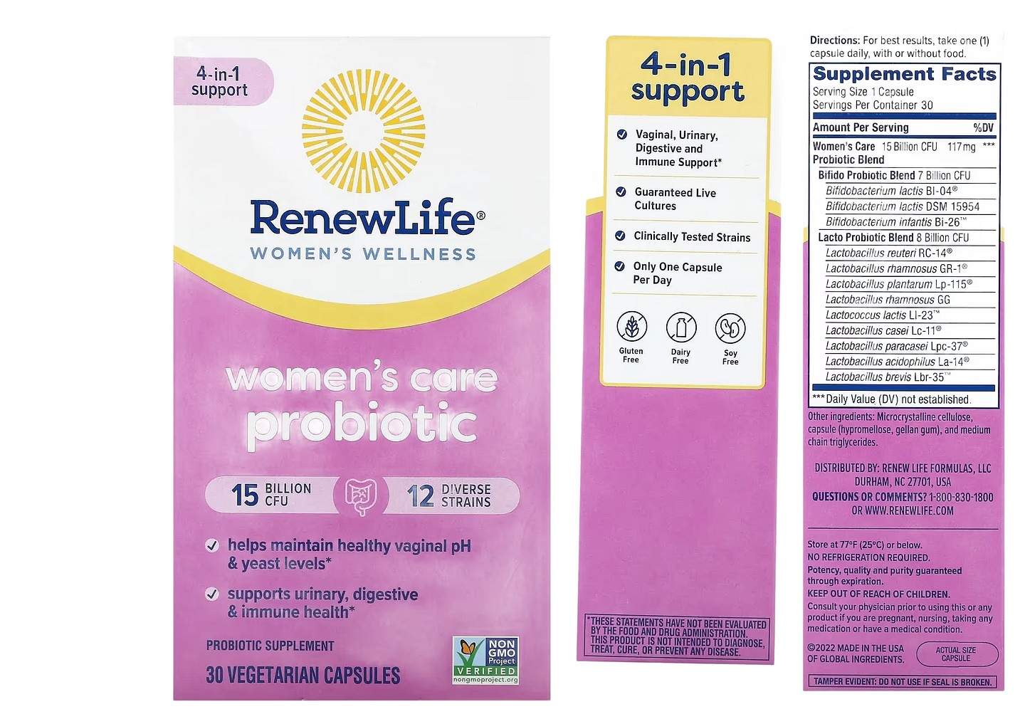 Renew Life, Women's Care Probiotic packaging