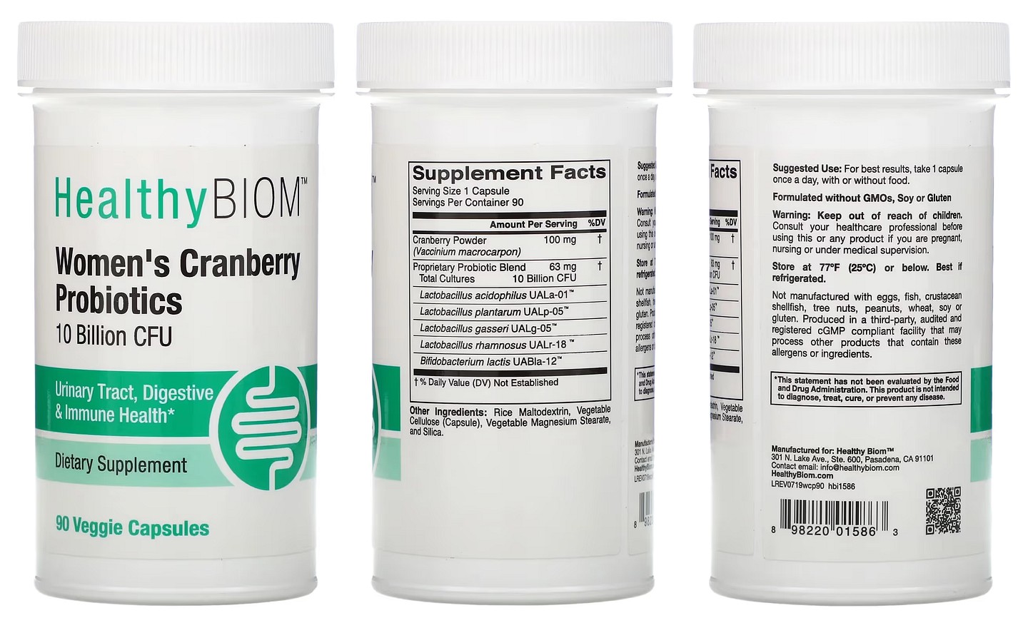 HealthyBiom, Women's Cranberry Probiotics packaging