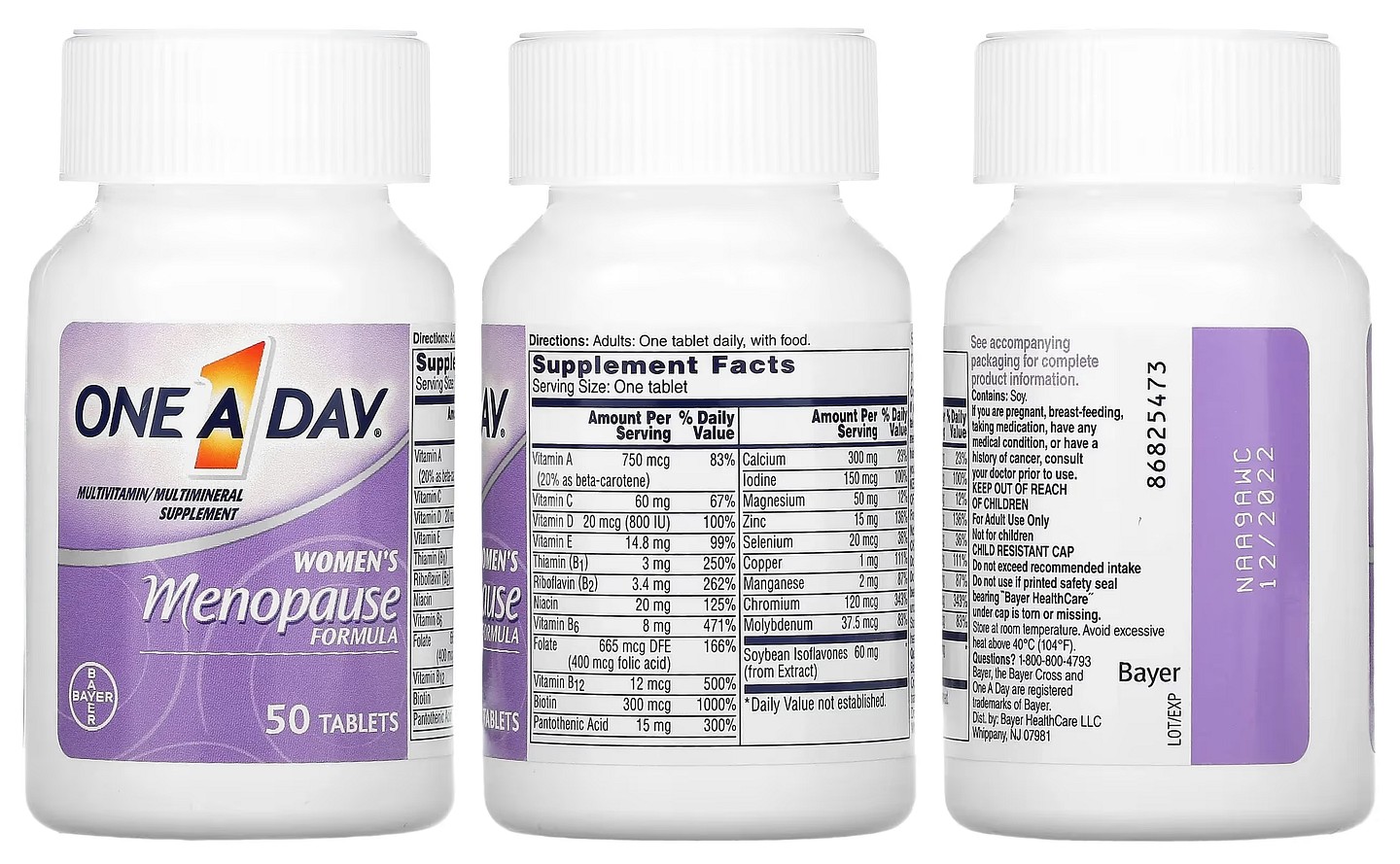 One-A-Day, Women's Menopause Formula packaging