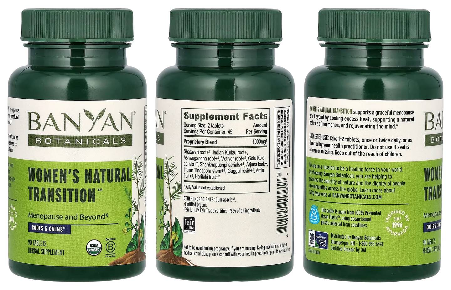 Banyan Botanicals, Women's Natural Transition packaging