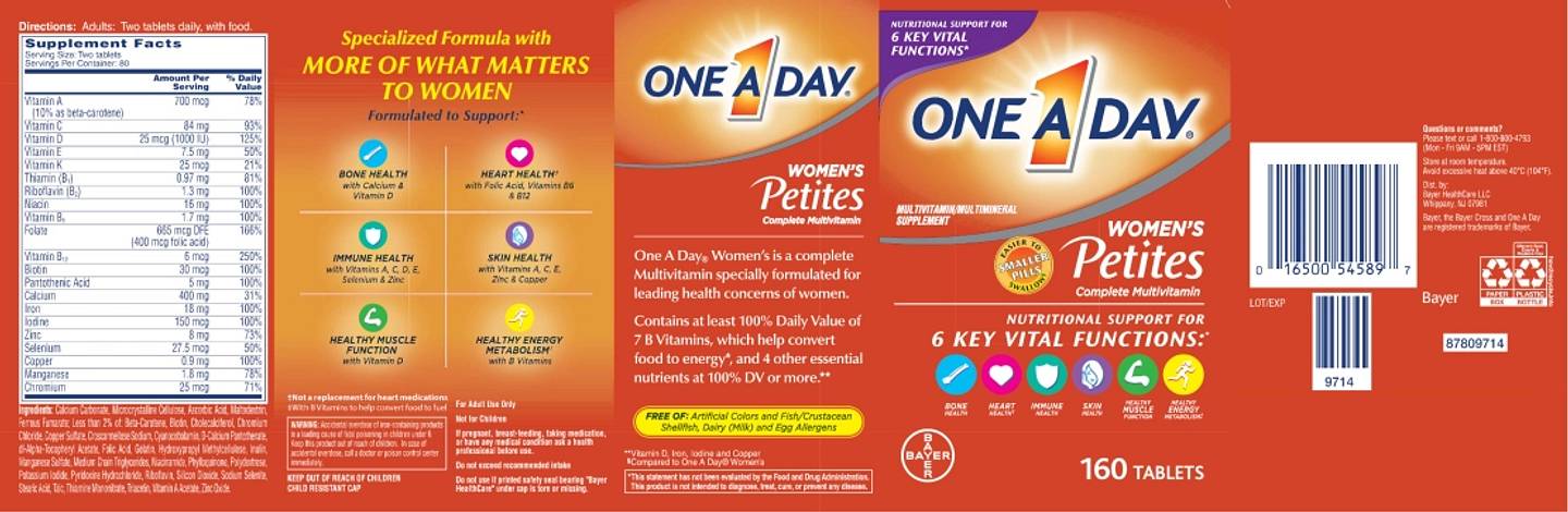 One-A-Day, Women's Petites Complete Multivitamin label