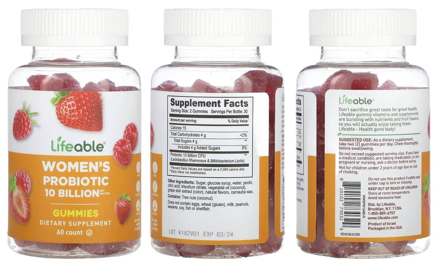 Lifeable, Women's Probiotic Gummies packaging