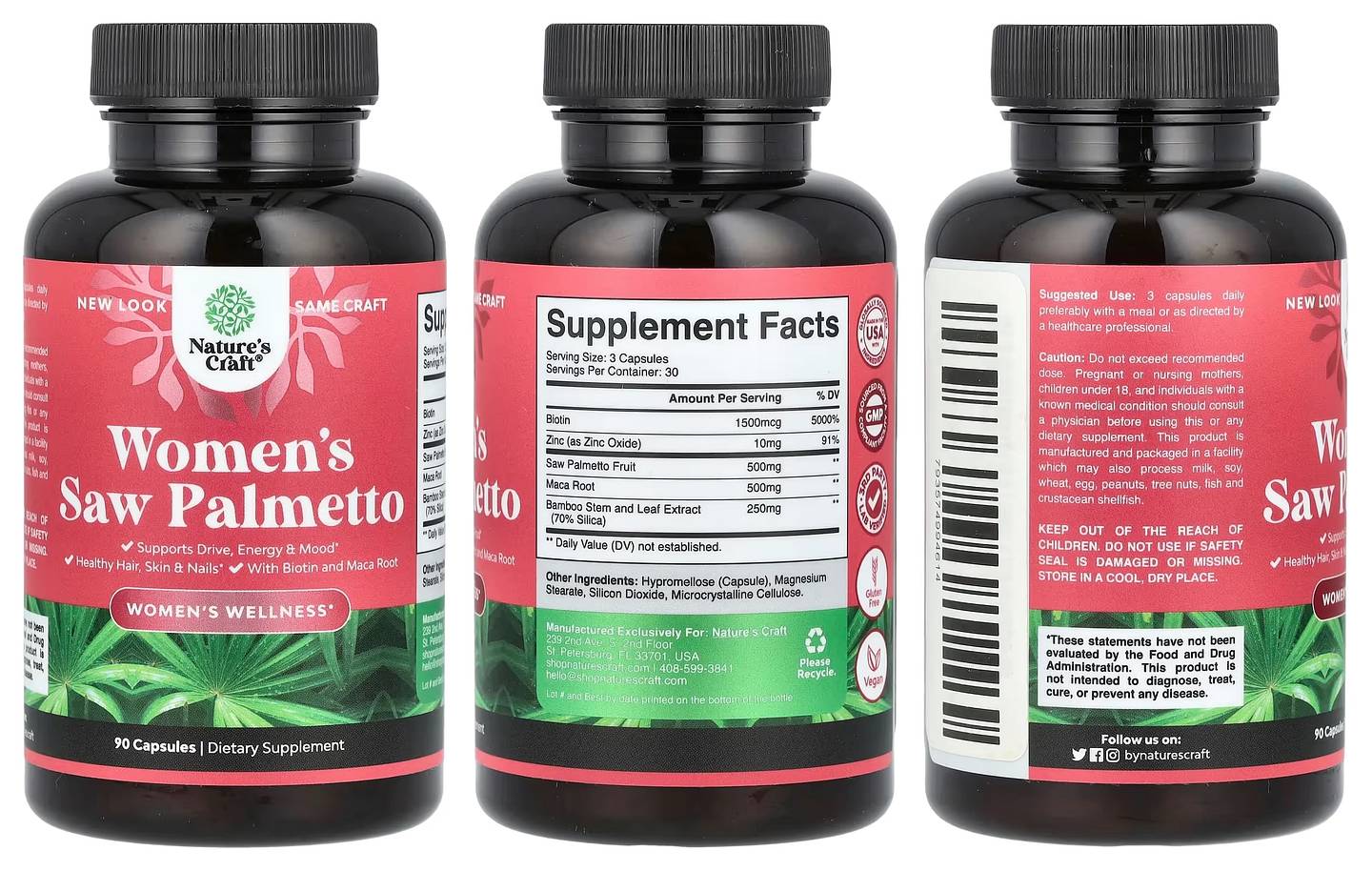 Nature's Craft, Women's Saw Palmetto packaging