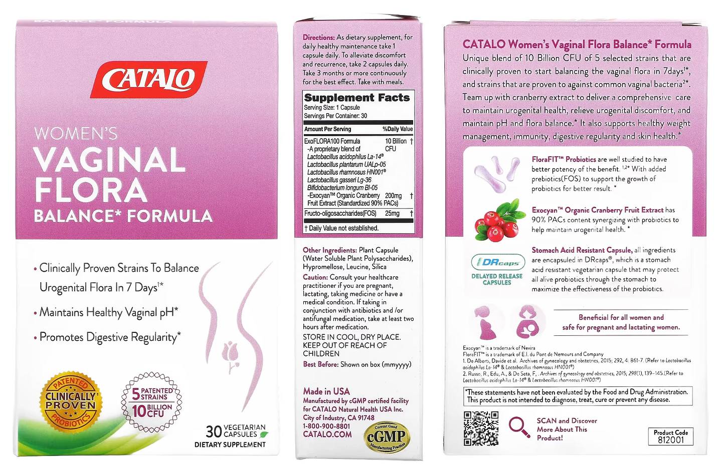 Catalo Naturals, Women's Vaginal Flora Balance Formula packaging