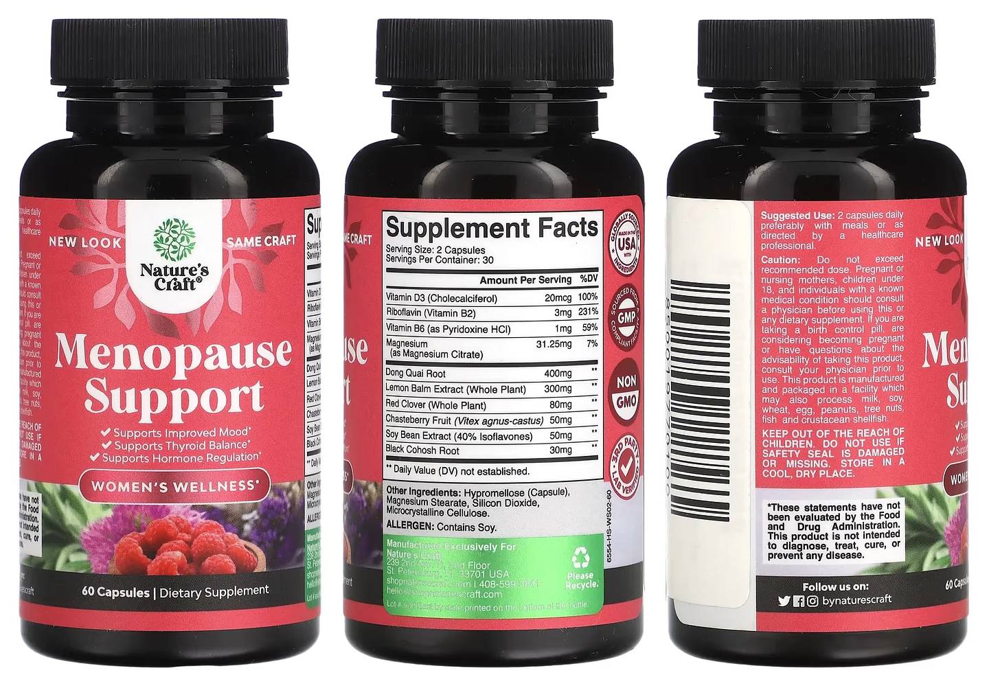 Nature's Craft, Women's Wellness, Menopause Support packaging