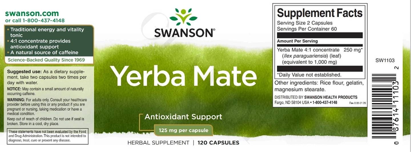 Swanson, Yerba Mate label