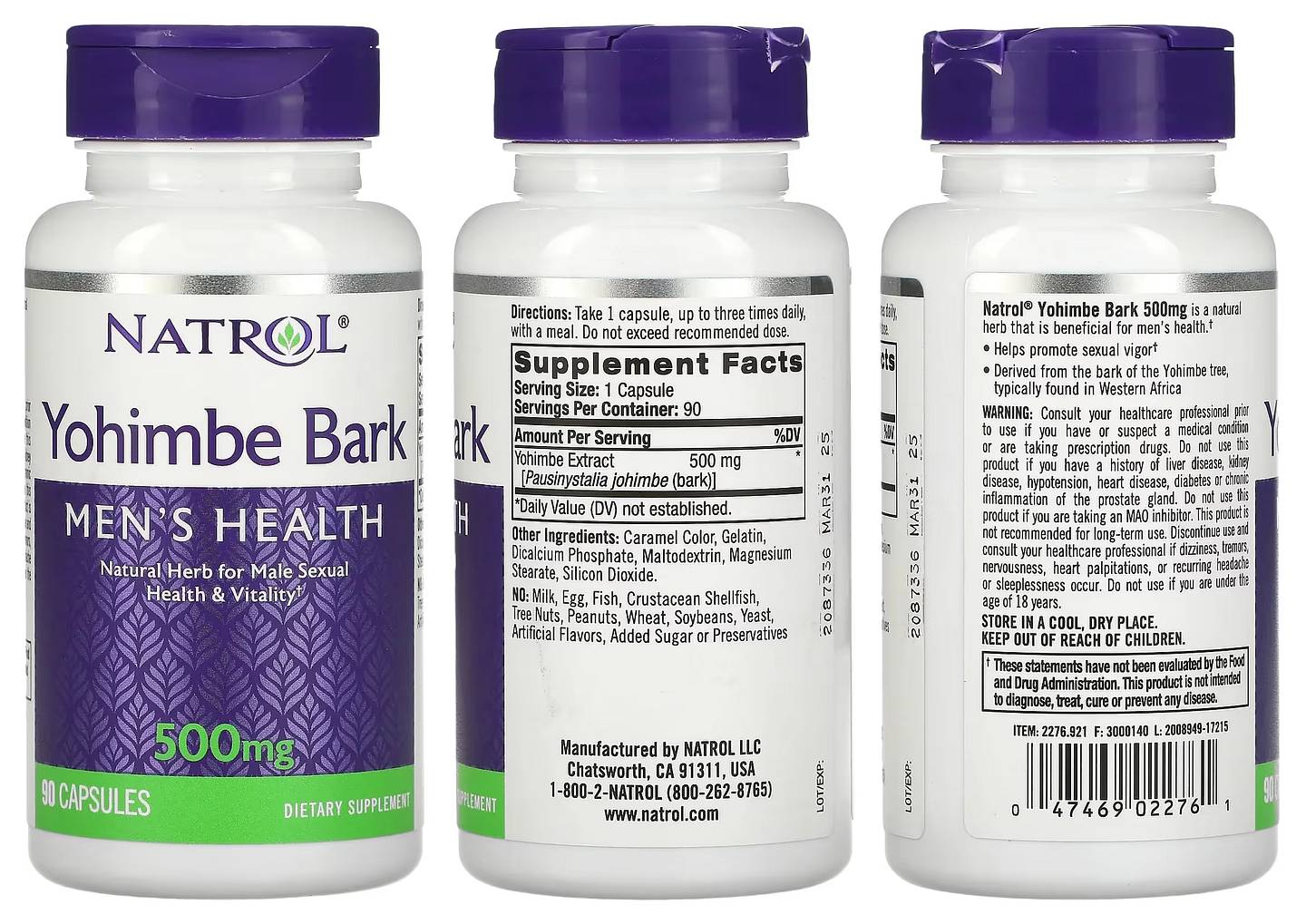 Natrol, Yohimbe Bark packaging