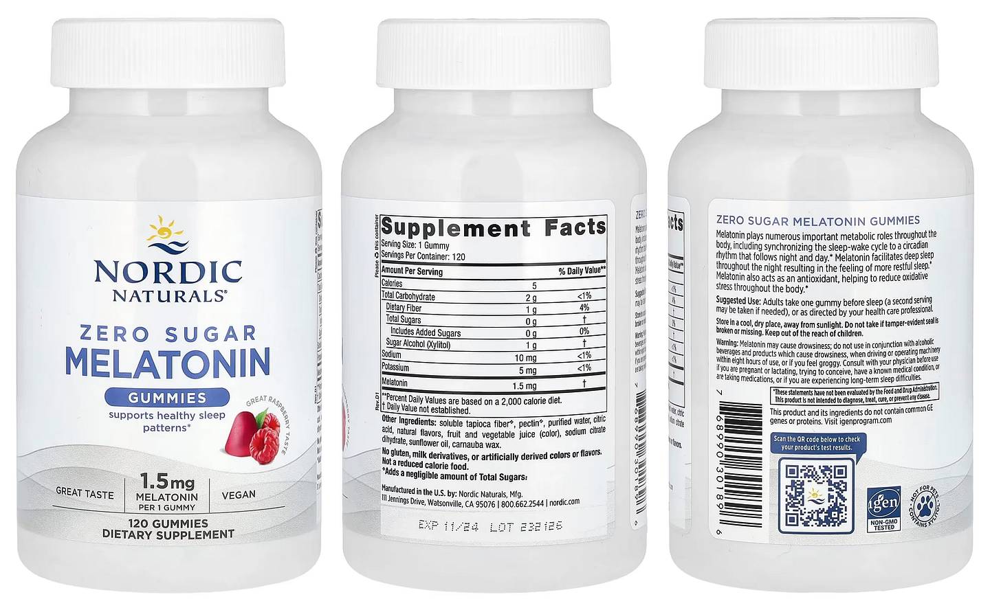 Nordic Naturals, Zero Sugar Melatonin Gummies packaging