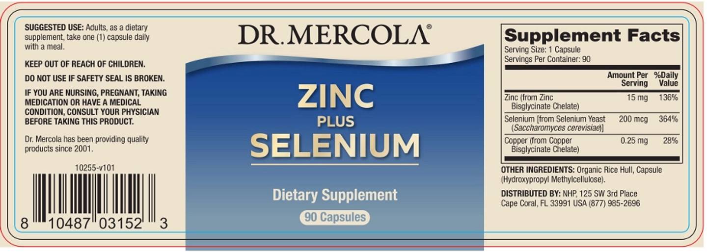 Dr. Mercola, Zinc Plus Selenium label