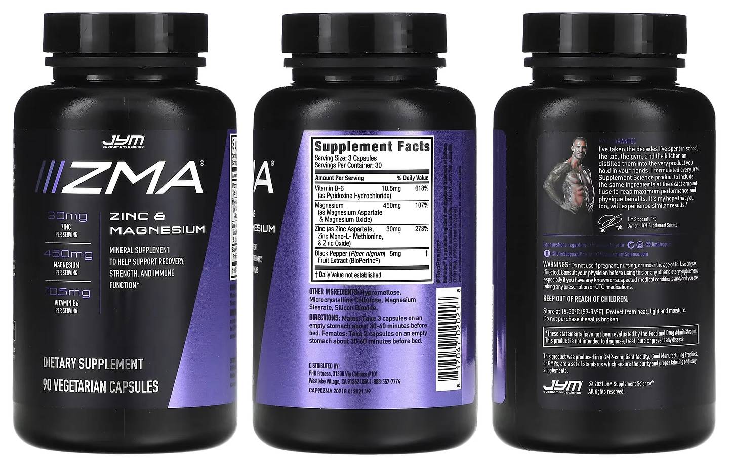JYM Supplement Science, ZMA packaging